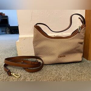 Crossbody zipper top shoulder bag with removable strap